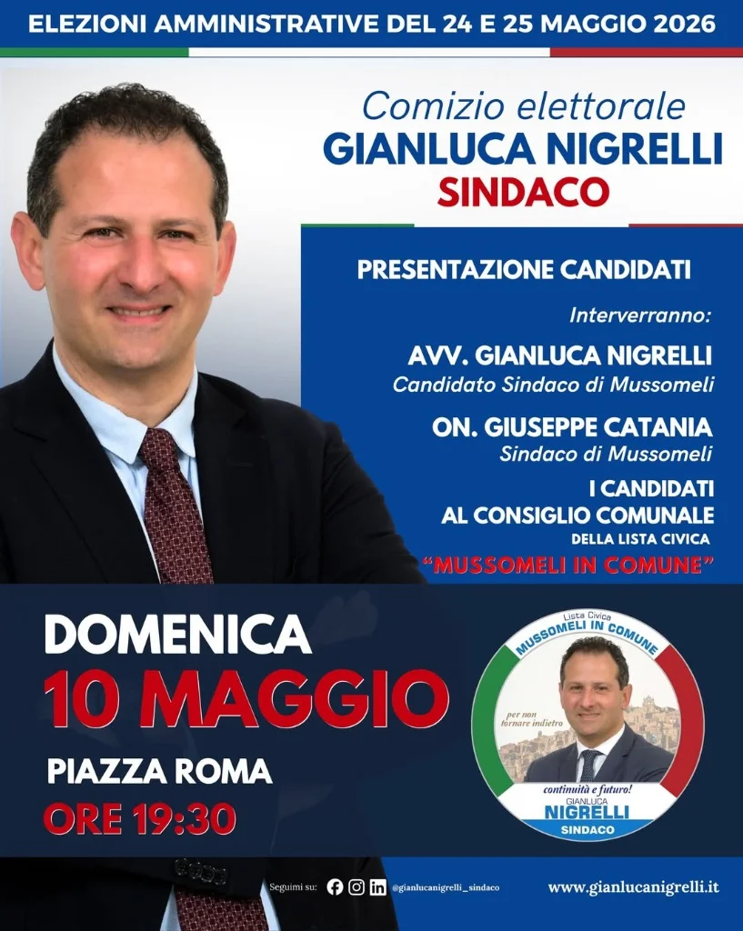 Locandina comizio elettorale Gianluca Nigrelli